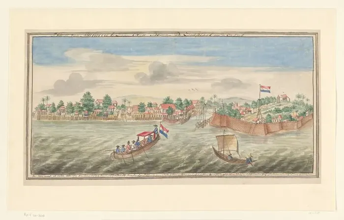 Framed Print : View of Malacca from the sea, 1764. Creator: Jan Keldermans Framed Print : View of Malacca from the sea, 1764. Creator: Jan Keldermans