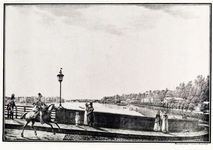 Framed Print : View of the Malaya Nevka River from the Kamennoostrovsky Bridge, 1821-1822. Artist: Galaktionov, Stepan Philippovich (1779-1854) Framed Print : View of the Malaya Nevka River from the Kamennoostrovsky Bridge, 1821-1822. Artist: Galaktionov, Stepan Philippovich (1779-1854)