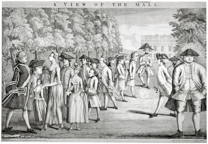 Framed Print : A View of the Mall, Westminster, London, 1752. Artist: John June Framed Print : A View of the Mall, Westminster, London, 1752. Artist: John June