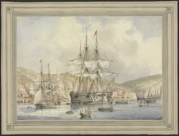 Framed Print : View at Malta, ca. 1849. Artist: Dyce, Charles Andrew (1816-1853) Framed Print : View at Malta, ca. 1849. Artist: Dyce, Charles Andrew (1816-1853)