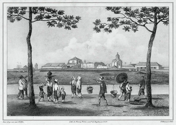 Framed Print : View of Manila, Capital of Luzon Island, Philippine Islands, 19th century. Creators: Friedrich Heinrich Kittlitz, Godefroy Engelmann Framed Print : View of Manila, Capital of Luzon Island, Philippine Islands, 19th century. Creators: Friedrich Heinrich Kittlitz, Godefroy Engelmann