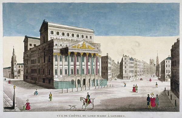 View of Mansion House, Cornhill and Lombard Street, City of London, 1790