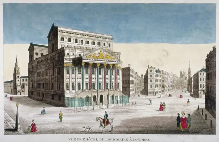 Framed Print : View of Mansion House, Cornhill and Lombard Street, City of London, 1790 Framed Print : View of Mansion House, Cornhill and Lombard Street, City of London, 1790