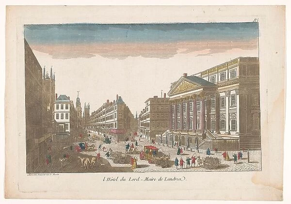 View of the Mansion House in London, 1745-1775. Creator: Unknown