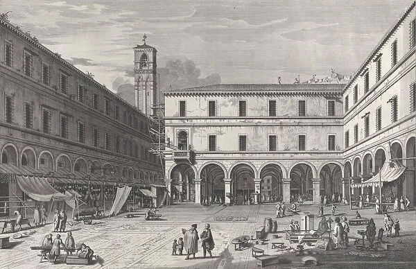 View of the market square near the church of San Giacomo, 1763. 1763