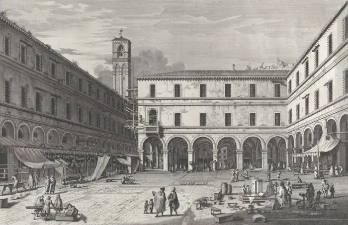 Framed Print : View of the market square near the church of San Giacomo, 1763. 1763 Framed Print : View of the market square near the church of San Giacomo, 1763. 1763