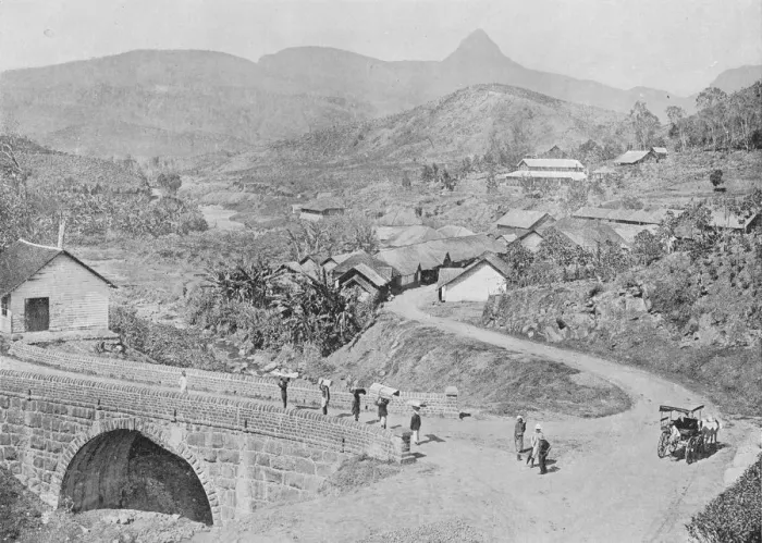 Framed Print : View of Maskeliya showing Adams Peak, c1890, (1910). Artist: Alfred William Amandus Plate Framed Print : View of Maskeliya showing Adams Peak, c1890, (1910). Artist: Alfred William Amandus Plate