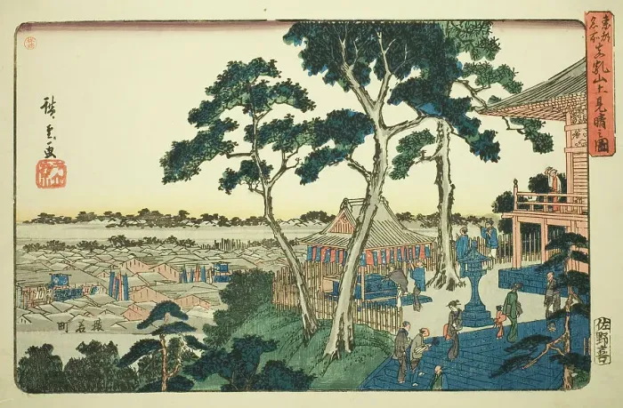 Framed Print : View from the Top of Matsuchi Hill (Matsuchiyama ue miharashi no zu), from the series... c.1832 / 38. Creator: Ando Hiroshige Framed Print : View from the Top of Matsuchi Hill (Matsuchiyama ue miharashi no zu), from the series... c.1832 / 38. Creator: Ando Hiroshige