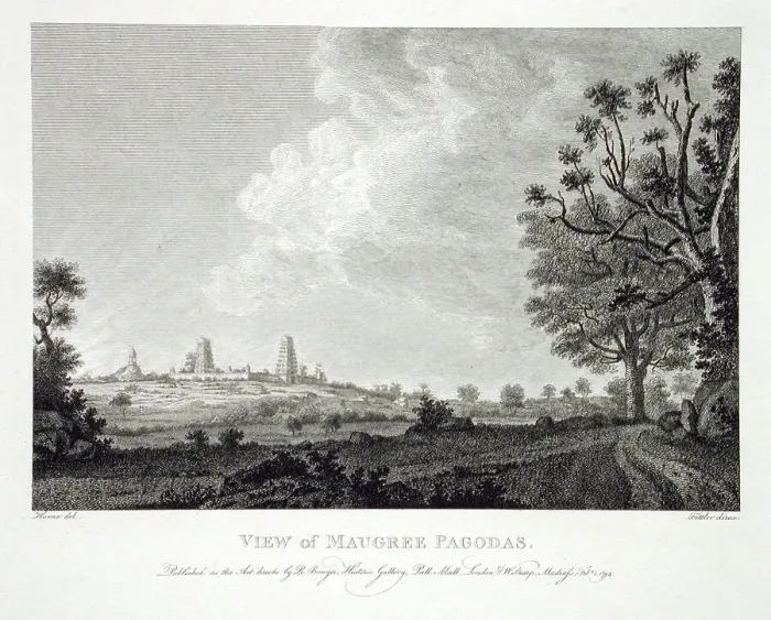Framed Print : View of Maugree Pagodas, 1794. Creator: Robert Home Framed Print : View of Maugree Pagodas, 1794. Creator: Robert Home