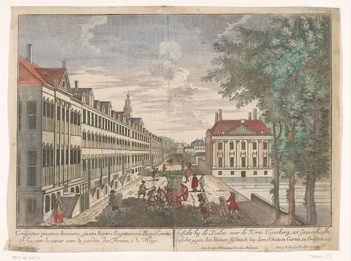Framed Print : View of the Mauritshuis and Hofvijver in The Hague, 1742-1801. Creator: Anon Framed Print : View of the Mauritshuis and Hofvijver in The Hague, 1742-1801. Creator: Anon