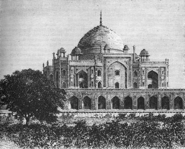 Framed Print : View of the Mausoleum of the Emperor Houmayoun, in the Plain of Delhi, c1891. Creator: James Grant Framed Print : View of the Mausoleum of the Emperor Houmayoun, in the Plain of Delhi, c1891. Creator: James Grant
