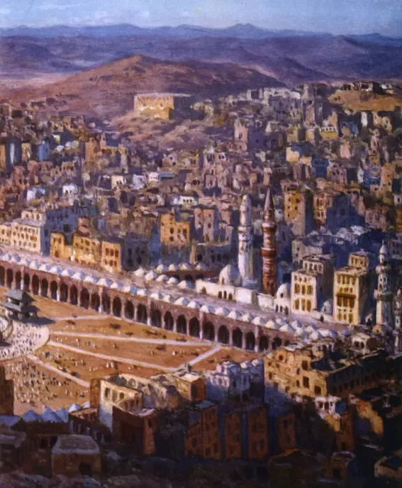 Framed Print : View of Mecca, 1918. Artist: Etienne Dinet Framed Print : View of Mecca, 1918. Artist: Etienne Dinet
