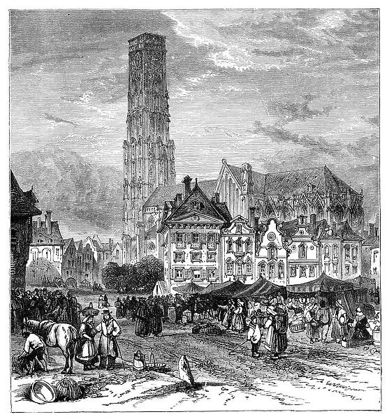 View in Mechelen, Belgium, 1900