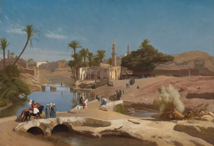 Framed Print : View of Medinet El-Fayoum, c. 1868 / 1870. Creator: Jean-Leon Gerome Framed Print : View of Medinet El-Fayoum, c. 1868 / 1870. Creator: Jean-Leon Gerome