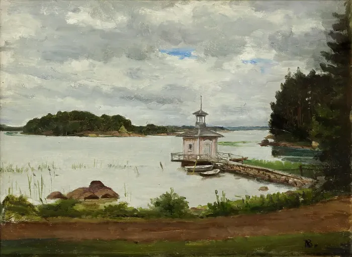 Framed Print : View from Meilahti, 1860-1900. Creator: Adolf von Becker Framed Print : View from Meilahti, 1860-1900. Creator: Adolf von Becker