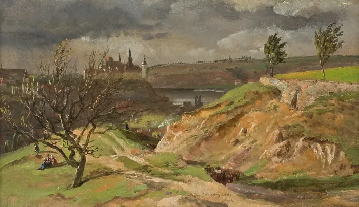 Framed Print : View of Meissen.Study, 1828. Creator: Johan Christian Dahl Framed Print : View of Meissen.Study, 1828. Creator: Johan Christian Dahl