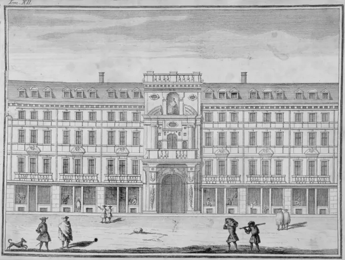 Framed Print : View of the Mercers Company Hall and Chapel, Cheapside, City of London, 1690. Artist Framed Print : View of the Mercers Company Hall and Chapel, Cheapside, City of London, 1690. Artist