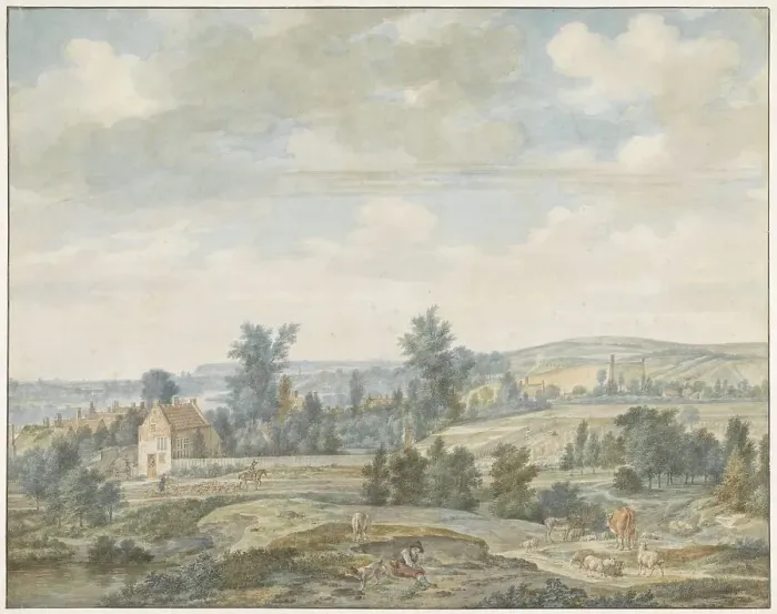 Framed Print : View of Middachten and Animals, 1776. Creator: Aert Schouman Framed Print : View of Middachten and Animals, 1776. Creator: Aert Schouman