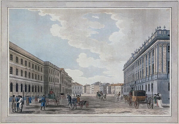 View of a Millionnaya Street and the Marble Palace Through the Field of Mars, 1790. Artist: Malton, Thomas, the Elder (1726?1801)