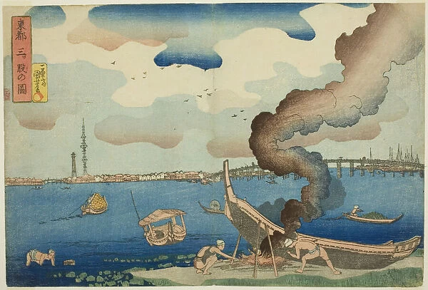 View of Mitsumata in the Eastern Capital (Toto Mitsumata no zu), from the series... early 1830s. Creator: Utagawa Kuniyoshi