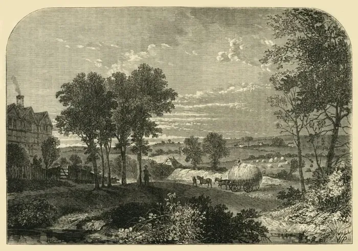 Framed Print : View from Moll Kings House, Hampstead, in 1760, (c1876). Creator: Unknown Framed Print : View from Moll Kings House, Hampstead, in 1760, (c1876). Creator: Unknown