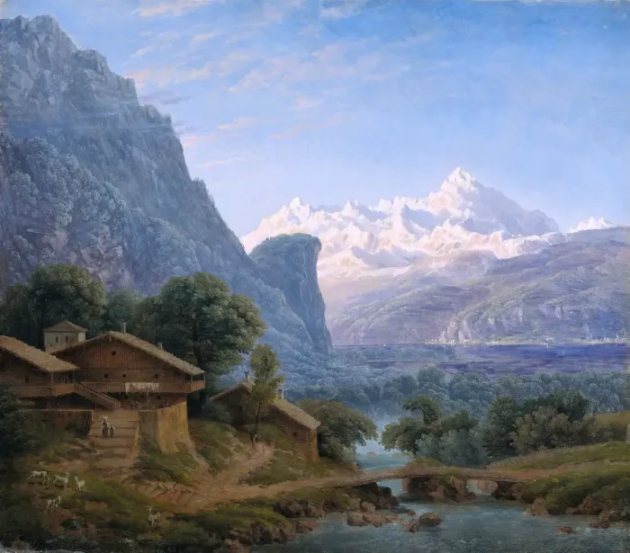 Framed Print : View of Mont Blanc, 1813 Framed Print : View of Mont Blanc, 1813