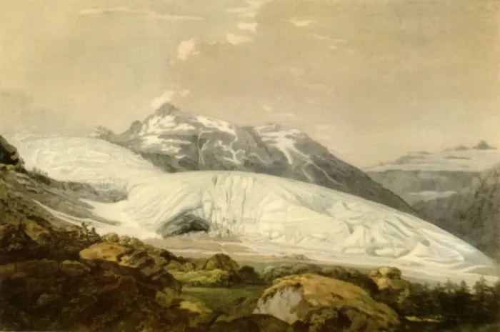 Framed Print : View of Mont Furka with the Rhone Glacier, c1770, (1946). Creator: William Pars Framed Print : View of Mont Furka with the Rhone Glacier, c1770, (1946). Creator: William Pars