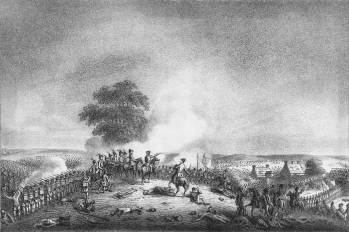 Framed Print : View from Mont St. Jean of The Battle of Waterloo... 1815, (c1816). Creator: Unknown Framed Print : View from Mont St. Jean of The Battle of Waterloo... 1815, (c1816). Creator: Unknown