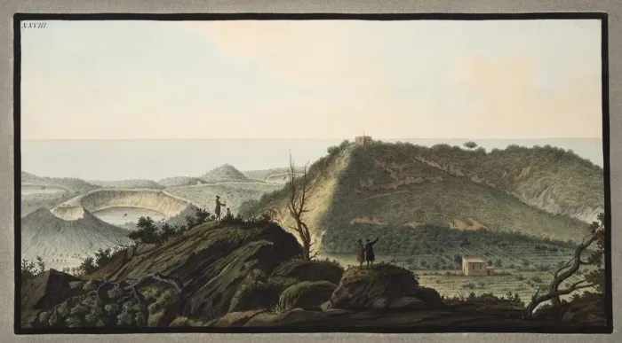 Framed Print : View from the top of Monte Gauro or Barbaro into its crater, 1776 Framed Print : View from the top of Monte Gauro or Barbaro into its crater, 1776