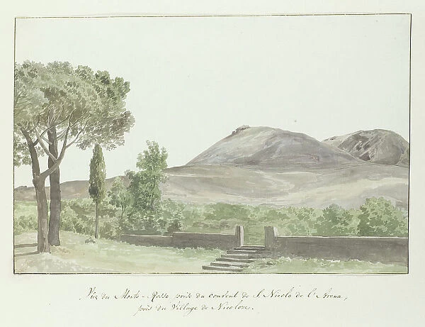 View of the Monti Rossi at San Nicolo l'Arena monastery close to Nicolosi, 1778. Creator: Louis Ducros