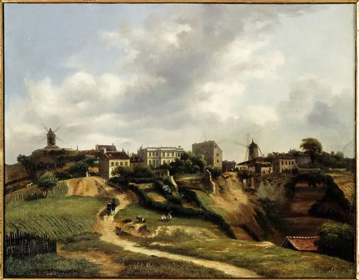 Framed Print : View of Montmartre, 1834. Creator: Paul Glon Villeneuve Framed Print : View of Montmartre, 1834. Creator: Paul Glon Villeneuve