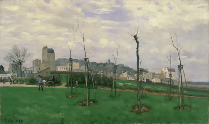 Framed Print : View of Montmartre from the Cite des Fleurs, 1869. Artist: Alfred Sisley Framed Print : View of Montmartre from the Cite des Fleurs, 1869. Artist: Alfred Sisley