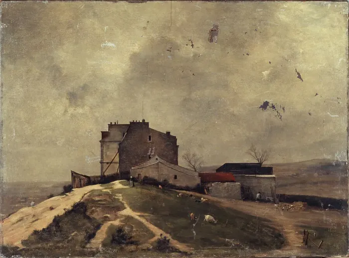 Framed Print : View of Montmartre, around Moulin de la Galette, 1879. Creator: Rene Billotte Framed Print : View of Montmartre, around Moulin de la Galette, 1879. Creator: Rene Billotte