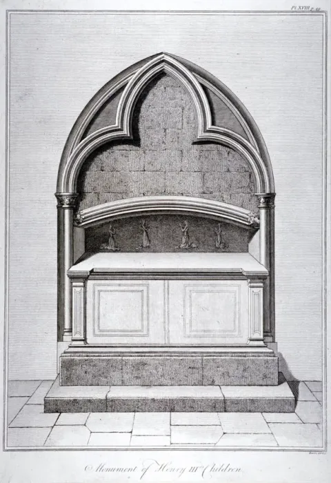 Framed Print : View of the monument to the children of Henry III, Westminster Abbey, London, c1790 Framed Print : View of the monument to the children of Henry III, Westminster Abbey, London, c1790