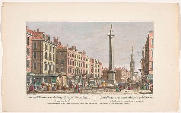 A view of the Monument erected in memory of the dreadfull fire in the year 1666, 1752. Creator: George Bickham III