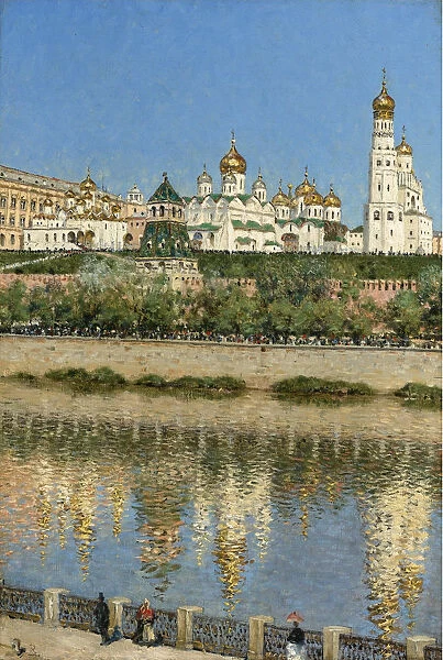 View of the Moscow Kremlin. Artist: Vereshchagin, Vasili Vasilyevich (1842-1904)