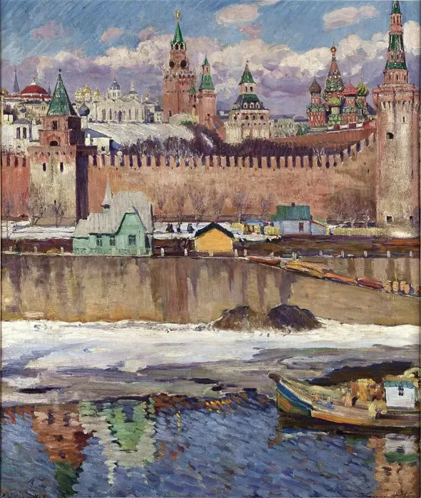 Framed Print : View over Moscow Kremlin. Creator: Vinogradov, Sergei Arsenyevich (1869-1938)