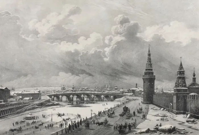 Framed Print : View of the Moscow Kremlin and the Kamenny Bridge (Greater Stone Bridge), 1825 Framed Print : View of the Moscow Kremlin and the Kamenny Bridge (Greater Stone Bridge), 1825