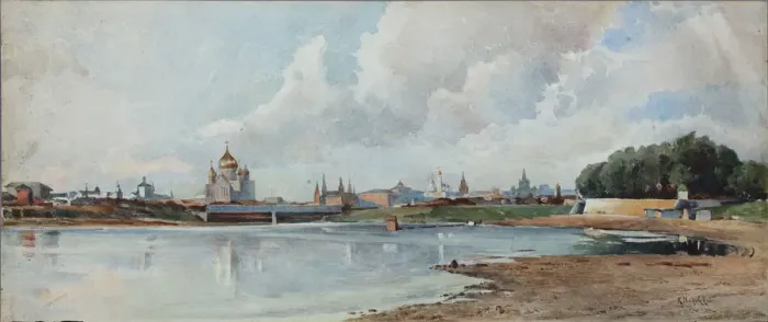 Framed Print : View of Moscow from the Neskuchny Garden, ca 1880-1885 Framed Print : View of Moscow from the Neskuchny Garden, ca 1880-1885