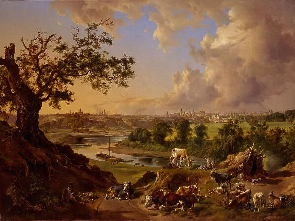 View of Moscow from the Sparrow Hills, 1837. Artist: Rauch, Johann Nepomuk (1804-1847)
