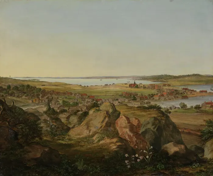 Framed Print : View of Moss, 1699. Creator: Jacob Koninck the Younger Framed Print : View of Moss, 1699. Creator: Jacob Koninck the Younger