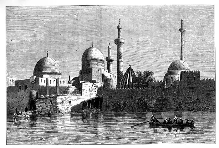 Framed Print : View of Mosul from the River Tigris, Iraq, c1890 Framed Print : View of Mosul from the River Tigris, Iraq, c1890