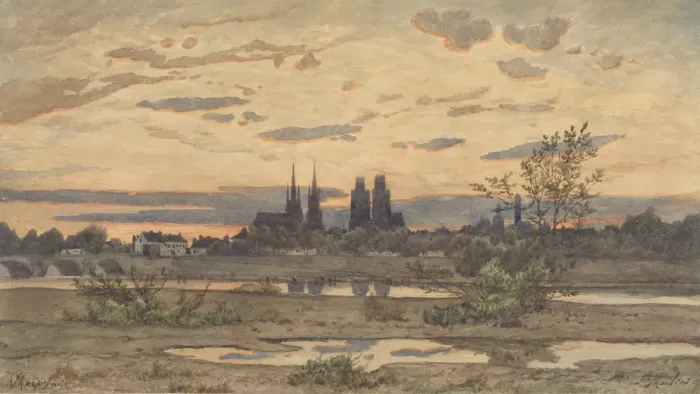 Framed Print : A View of Moulins, ca. 1850-60. Creator: Henri-Joseph Harpignies Framed Print : A View of Moulins, ca. 1850-60. Creator: Henri-Joseph Harpignies
