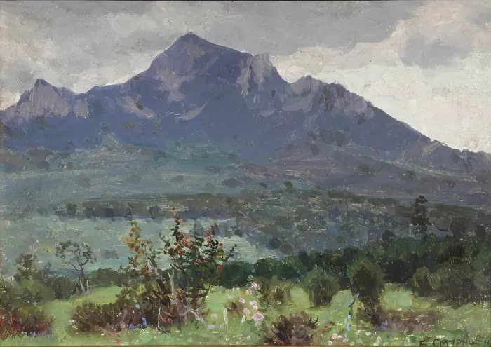 Framed Print : View of Mount Beshtau from the Mashuk, 1934. Creator: Boris Vasilievich Smirnov Framed Print : View of Mount Beshtau from the Mashuk, 1934. Creator: Boris Vasilievich Smirnov