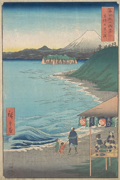 View of Mount Fuji from Seven-ri Beach, Province of Sagami (So... dated 4th month, Horse year 1858. Creator: Ando Hiroshige)