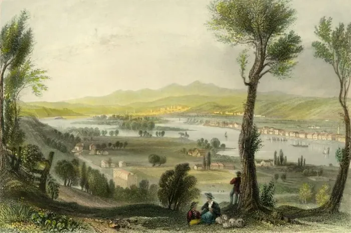 Framed Print : View from Mount Ida (Near Troy), c1839. Creator: H Wallis Framed Print : View from Mount Ida (Near Troy), c1839. Creator: H Wallis