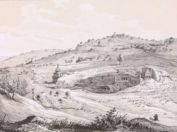 View of the Mount of Olives, 1839. Creator: Heinrich von Mayr