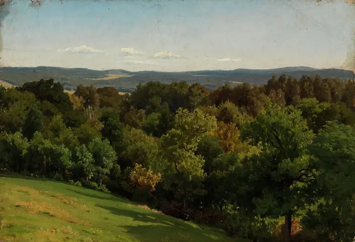 Framed Print : View from the mountain, exercise, 1855. Creator: Werner Holmberg Framed Print : View from the mountain, exercise, 1855. Creator: Werner Holmberg