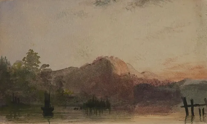 Framed Print : View of a Mountain, mid 19th century. Creator: Alfred Jacob Miller Framed Print : View of a Mountain, mid 19th century. Creator: Alfred Jacob Miller