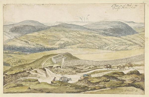 View of the mountains from High Peak in Derbyshire, 1699. Creator: Jan Siberechts